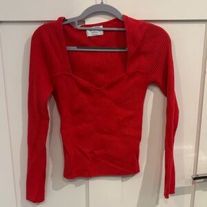 Old Navy Coral Ribbed Long Sleeve Top